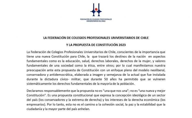Chile y la «nueva Constitución»